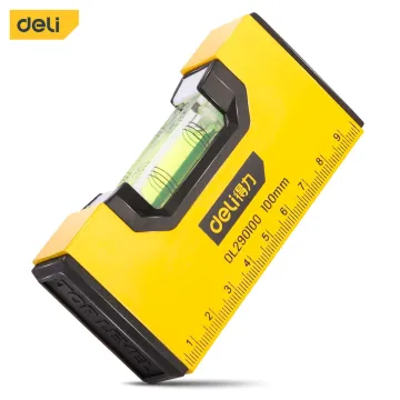 Deli Tools EDL290100 100mm high accuracy horizontal spirit vial aluminium case mini spirit level