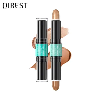 QIBEST 3D Face Make-Up Full Coverage Concealer Stick & Shimmer Highlighter: Long-Lasting, Highlighter Pen for Professional Beauty Results