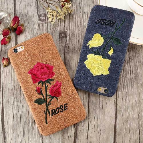 Handmade Phone Case Embroidery 3D Roses Bag