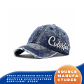 Topi Bisbol Denim Berwarna-warni dengan Huruf Dicuci