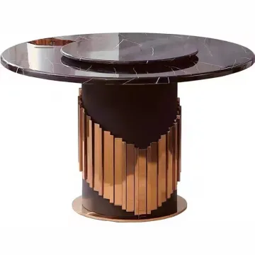 Marble Top Dining Table Stainless Dinning Table Set