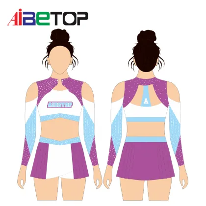 Blue and White Varsity Cheerleading Uniforms
