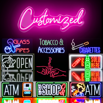 Illuminated Acrylic Backlit Sign for Smoke Shop