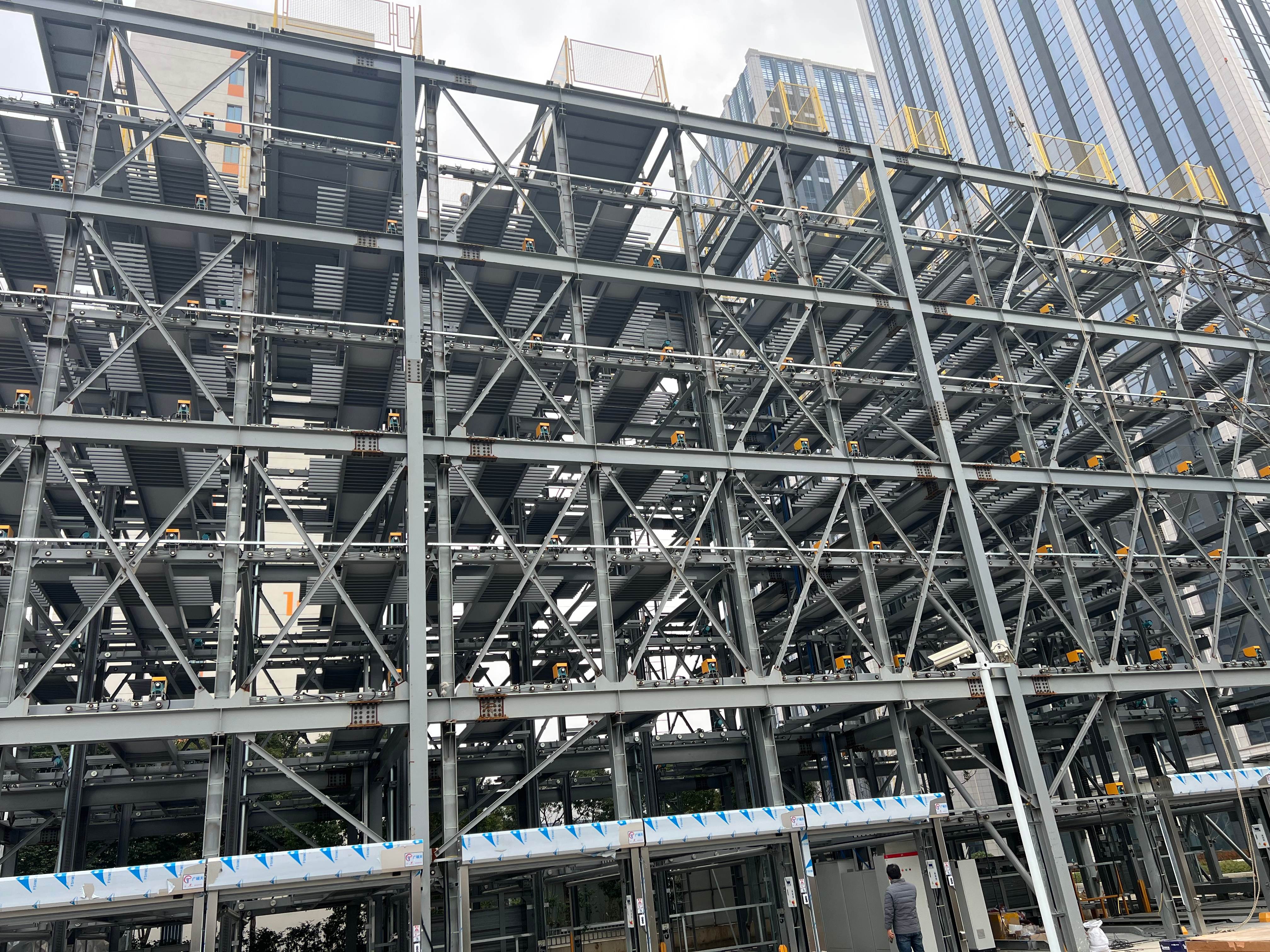 Advanced 8-layer vertical lifting multi-column linkage