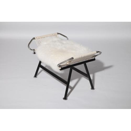 Flag halyard stool with sheepskin