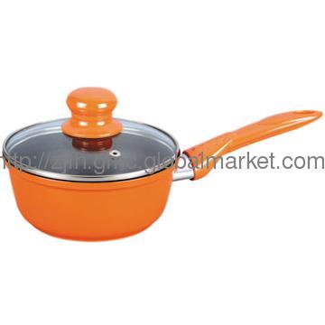 orange forged aluminum sauce pan