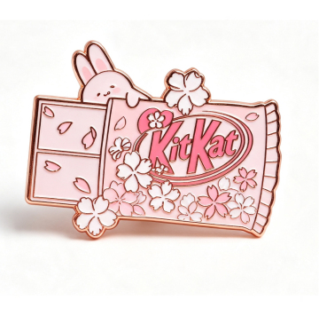 Custom Pink Bunny KitKat Enamel Pin