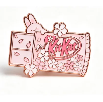 Custom Pink Bunny KitKat Enamel Pin