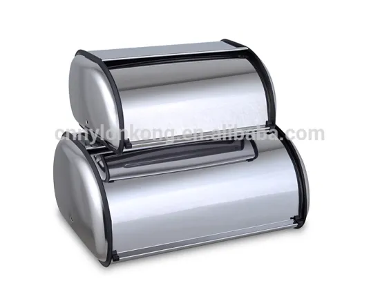 hot sale mat finish stainless steel bread storage bin rectangular metal food storage boxes