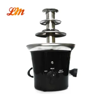 Stainless Steel Home Chocolate Fondue Fountain, 3-Tier, 1.5 Pounds, with Chocolate Pot