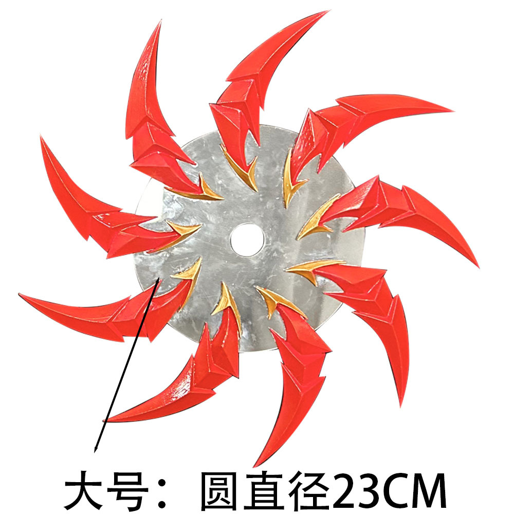 Red Golden Cosplay Throwing Saw Blade Prop