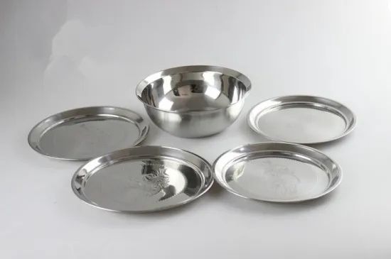 Stainless Steel Soup Basin Plate Five Piece Set