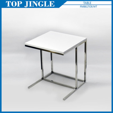 Small White Color Metal Movable Side Table