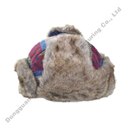 Custom Faux Fur Trapper Hats - Wholesale Adjustable Trapper Bomber Hat for Unisex Warm Winter Ear Flaps Caps
