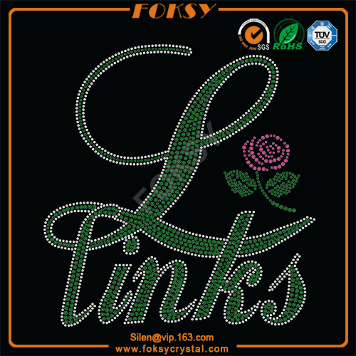 L Rose Links Letter t shirt rhinestone transfers