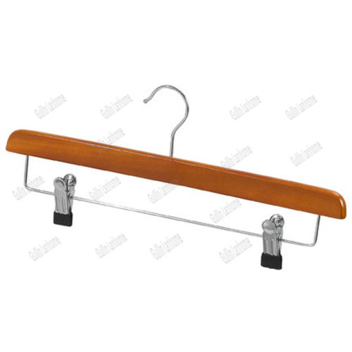 Wooden Laminated Trouser Hanger With Clips