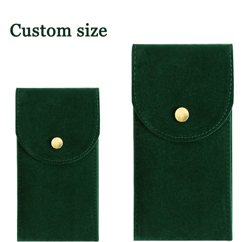 Suede Envelope Flap Velvet watch Bag With Button