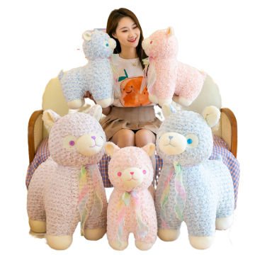 Wholesale Cute Lolita Alpaca Doll with Silk Scarf and Plush Toy