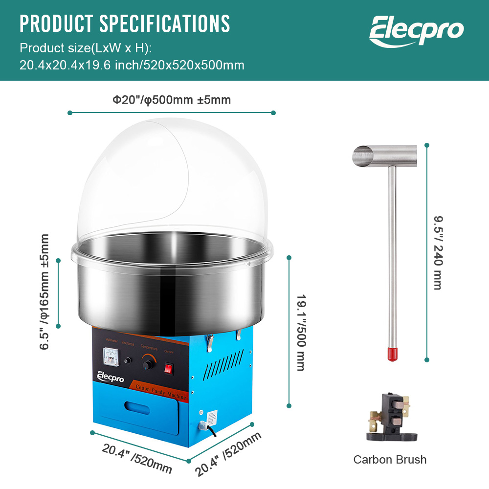 Small Cotton Candy Machine-size
