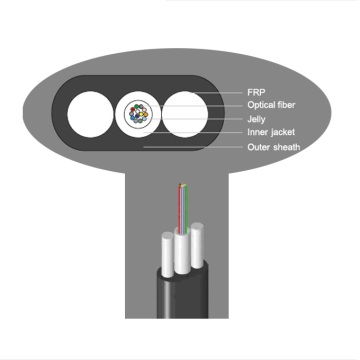 PE Sheath Drop Cable - 2-12 Core Fiber Optic Ethernet FTTH Cable