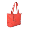 Catalina Leder Schultertasche Handcrafted Tote in Rot
