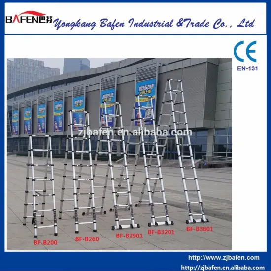 2.9m +2.9m "A" STYLE Telescopic Ladder with Stabilize Bar + wheel