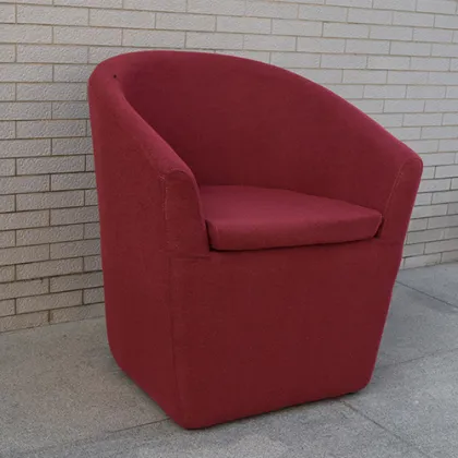 Upholstered Armchair Red Fabric Single Lounge Sofa