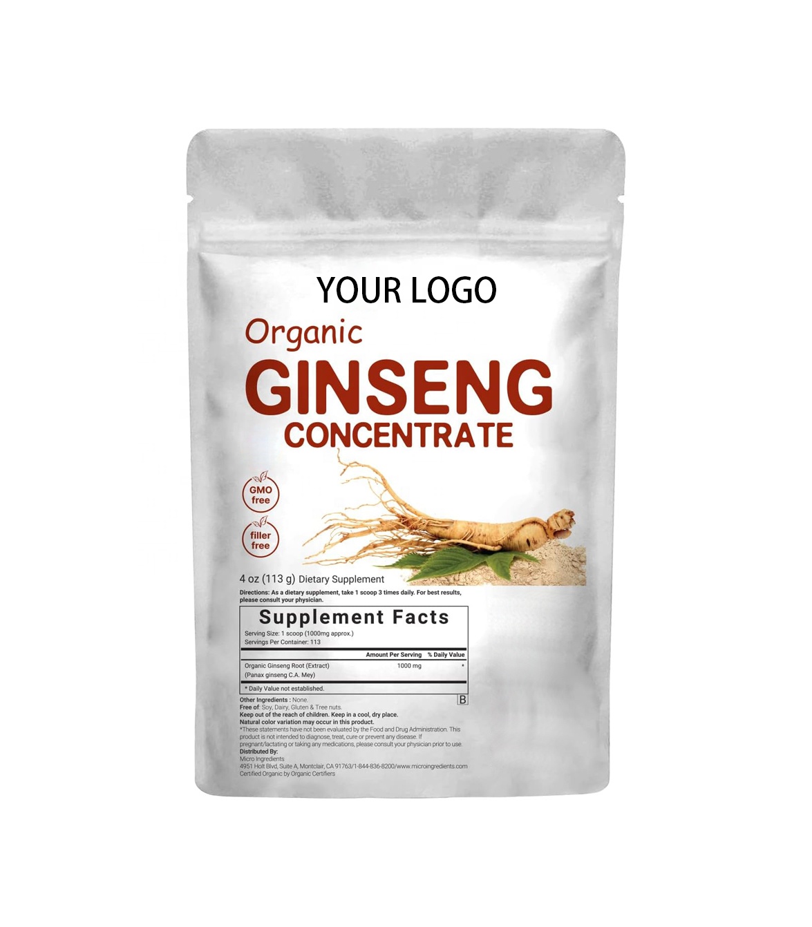 Suport imunitar de ginseng de ginseng pulbere