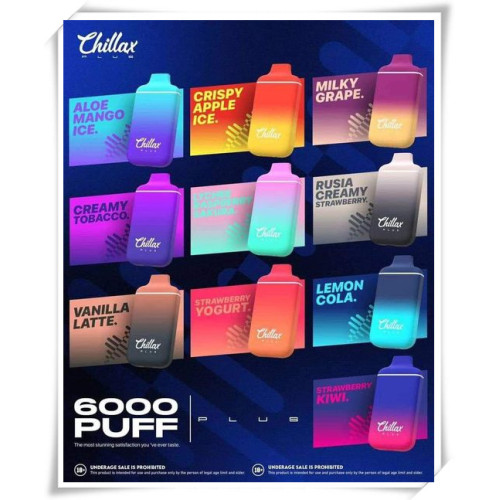 Chillax plus 6000 bouffées vape jetable 5% nic