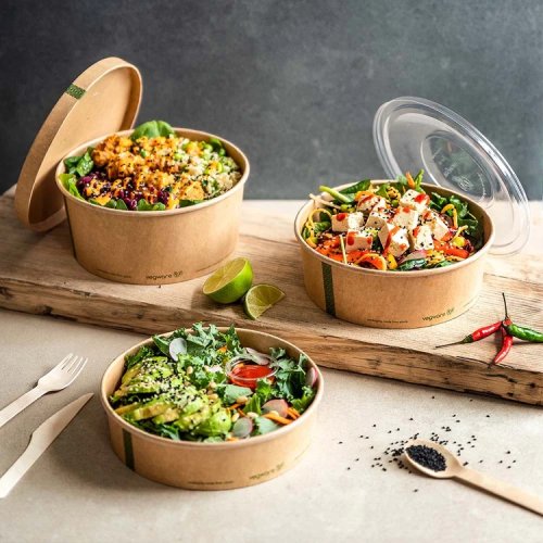 وعاء سلطة مطبوع مع غطاء