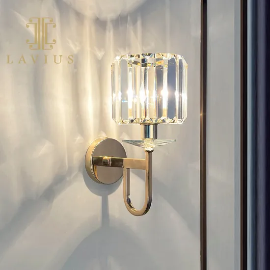 Top sales modern gold crystal hotel wall lamp