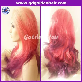 Beautiful High Quality Synthetic Long Red Lace Front Ombre Wig