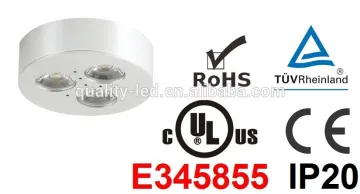 UL approved 3W LED Aluminum Kitchen Cabinet Light White/ Black /Silver finish