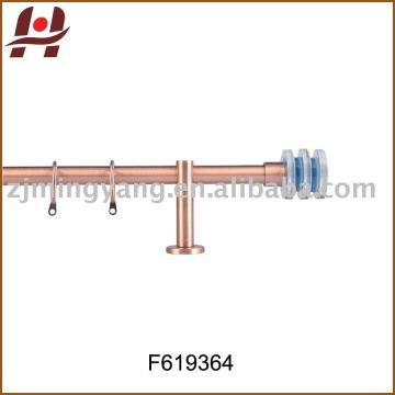 F619364 metal iron aluminium steel plated plain twisted adjustable extensible telescopic window crystal curtain rod finials