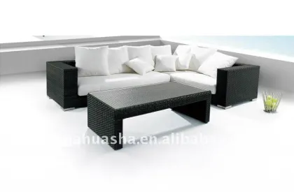 Outdoor Living Set Sofa-Contemporary Patio Rattan Furniture