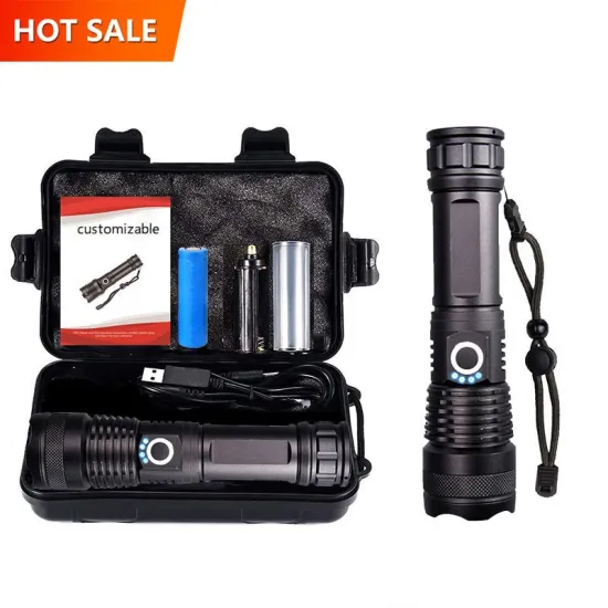 High Power 100,000 Lumen Rechargeable LED Flashlight with Zoom Feature - Super Bright Tactical Taschenlampe