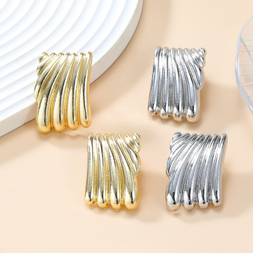 Brave Light 2024 Nouvelle boucles d'oreilles de mode carrée personnalisées en alliage