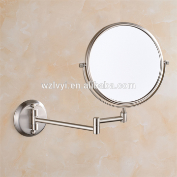 Europe style elegant printed double side brass cosmetic wall mounted mirror