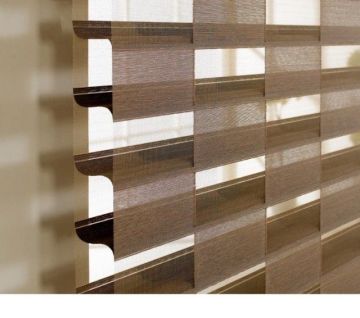Brown Shangri-la Patterned Roller Blind , Electric Horizontal Blinds