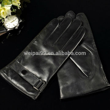 High quality Classic black belt buckle polishing sheepskin leather gloves for men leather hand gloves SL-KM223