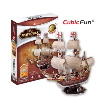 DIY 3D Paper Puzzle Ship Model with May Flower Model Design