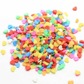 500 g / partij 4 * 5 MM Gemengde Kleur Mini Klei Hagelslag Hartvormige DIY Onderdelen Cake Decorating Polymeer Klei snoep Decor