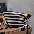 Striped Tassel Canvas Envelope Makeup Bag