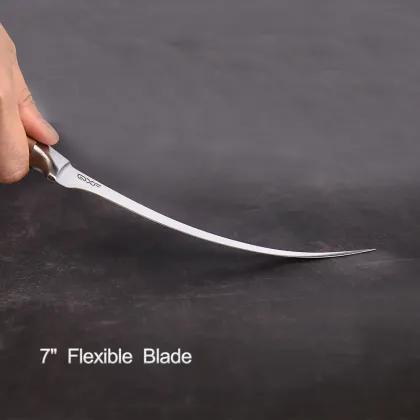 2022 Novel Design 7 Inch Fish Tools Wooden Handle Fish Fillet Knife