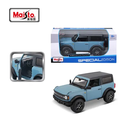 Maisto J EEP Bronco Off-Road Vehicle with Opening Doors - 1:24 Scale Diecast Alloy Car Model and Toy