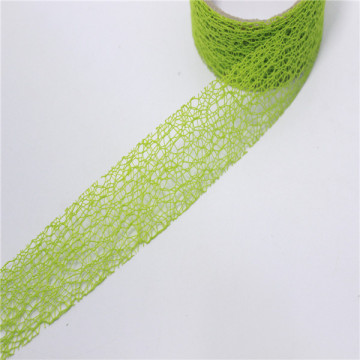 Wholesale Decorative Polyester Green Color Net Ribbon