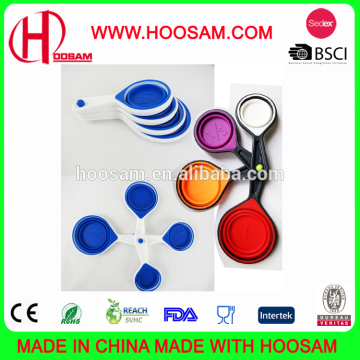 Custom FDA/ LFGB silicone collapsible measuring cups