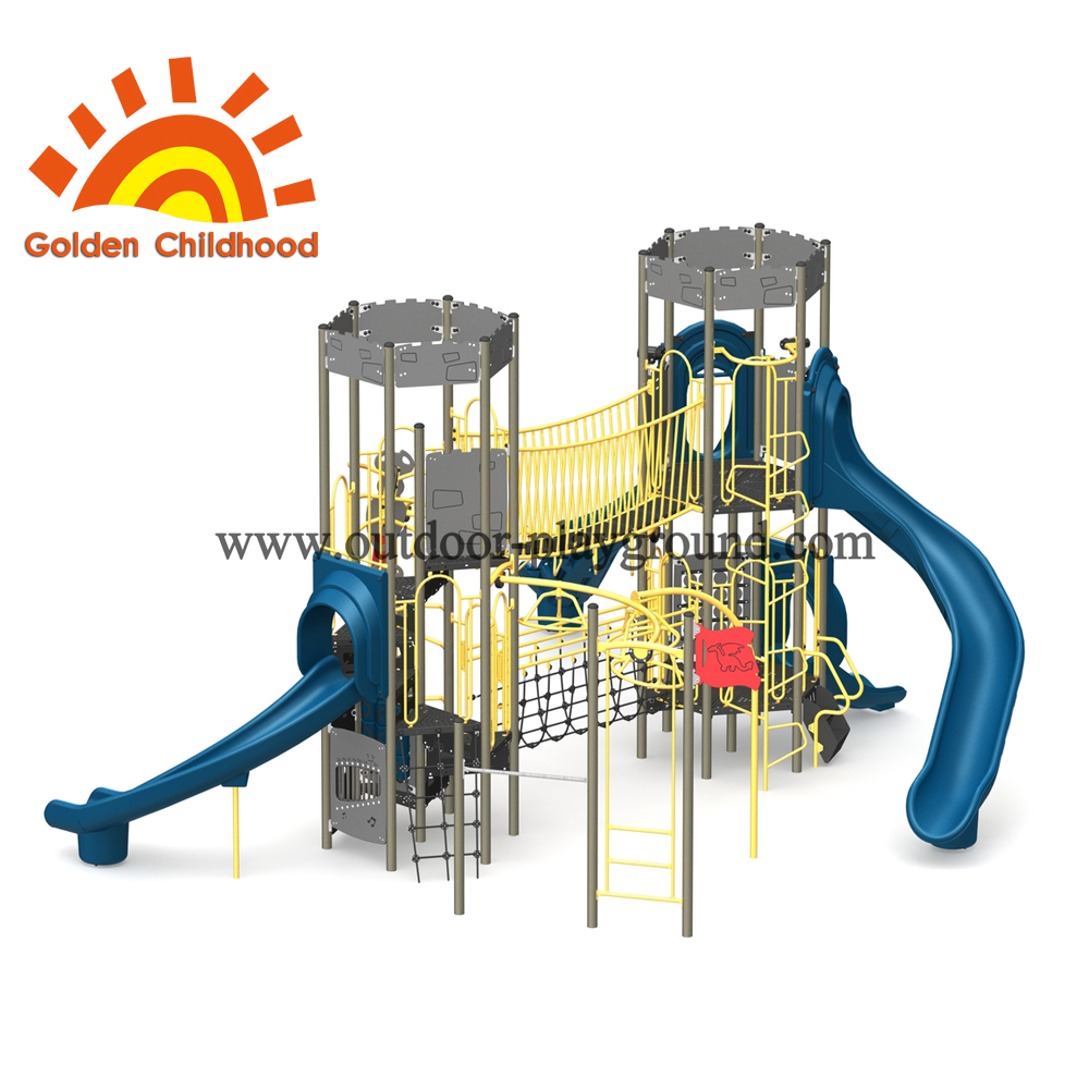 Double Tower Slide Outdoor Playground For Children