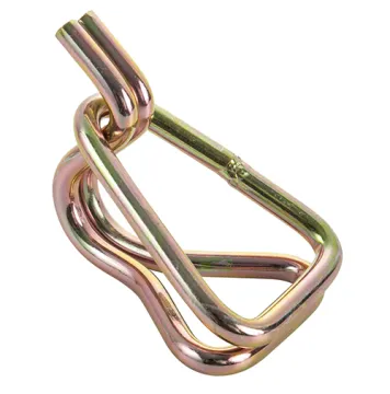 2 Pack - Zinc Plated Swan Hook Double J Hook and Keeper for Ratchet Tie Down Straps