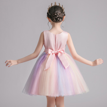 Farverig børn pige kjole kjole kjole